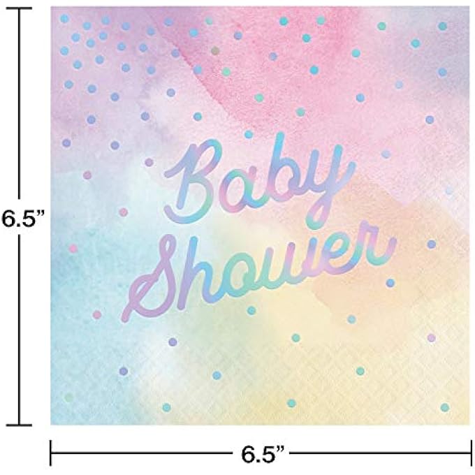 PC336700 IRIDESCENT BABY SHOWER 3-PLY LUNCH PAPER NAPKINS, 16 PCS - Image 3
